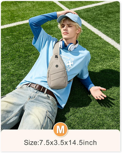Crossbody Bags for Women Men Trendy Sling Bag Backpack Casual Chest Bag with Convertible Shoulder Strap
