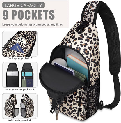 Crossbody Bags for Women Men Trendy Sling Bag Backpack Casual Chest Bag with Convertible Shoulder Strap