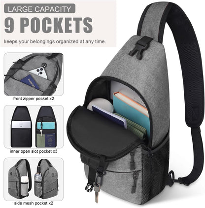 Crossbody Bags for Women Men Trendy Sling Bag Backpack Casual Chest Bag with Convertible Shoulder Strap