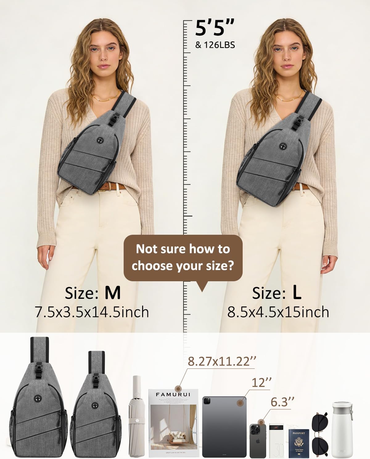 Crossbody Bags for Women Men Trendy Sling Bag Backpack Casual Chest Bag with Convertible Shoulder Strap