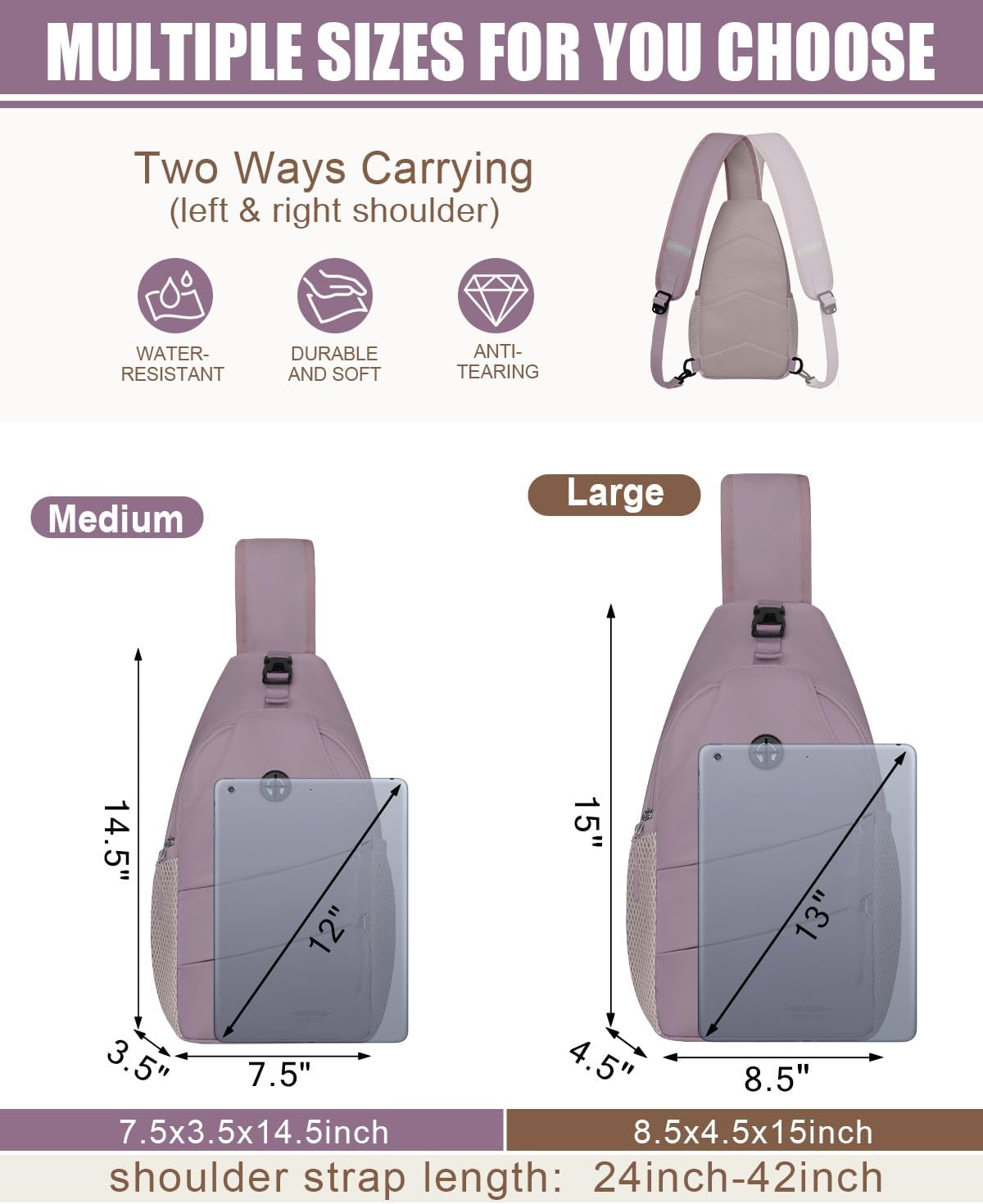 Crossbody Bags for Women Men Trendy Sling Bag Backpack Casual Chest Bag with Convertible Shoulder Strap