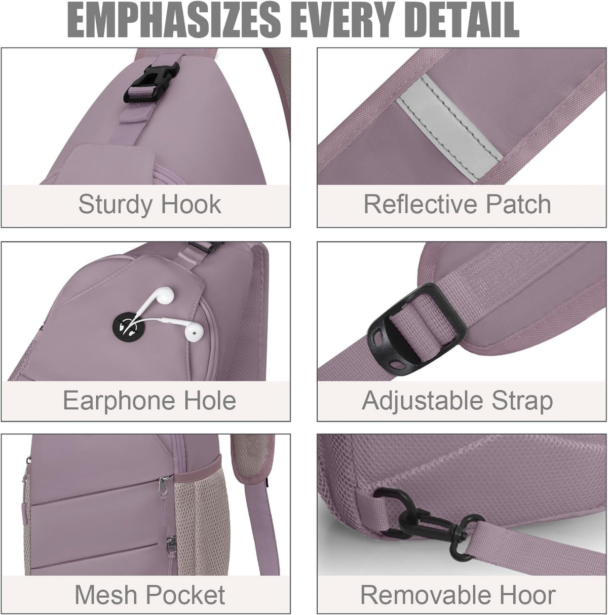 Crossbody Bags for Women Men Trendy Sling Bag Backpack Casual Chest Bag with Convertible Shoulder Strap
