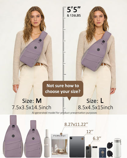 Crossbody Bags for Women Men Trendy Sling Bag Backpack Casual Chest Bag with Convertible Shoulder Strap