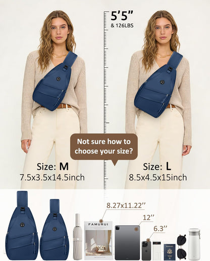 Crossbody Bags for Women Men Trendy Sling Bag Backpack Casual Chest Bag with Convertible Shoulder Strap