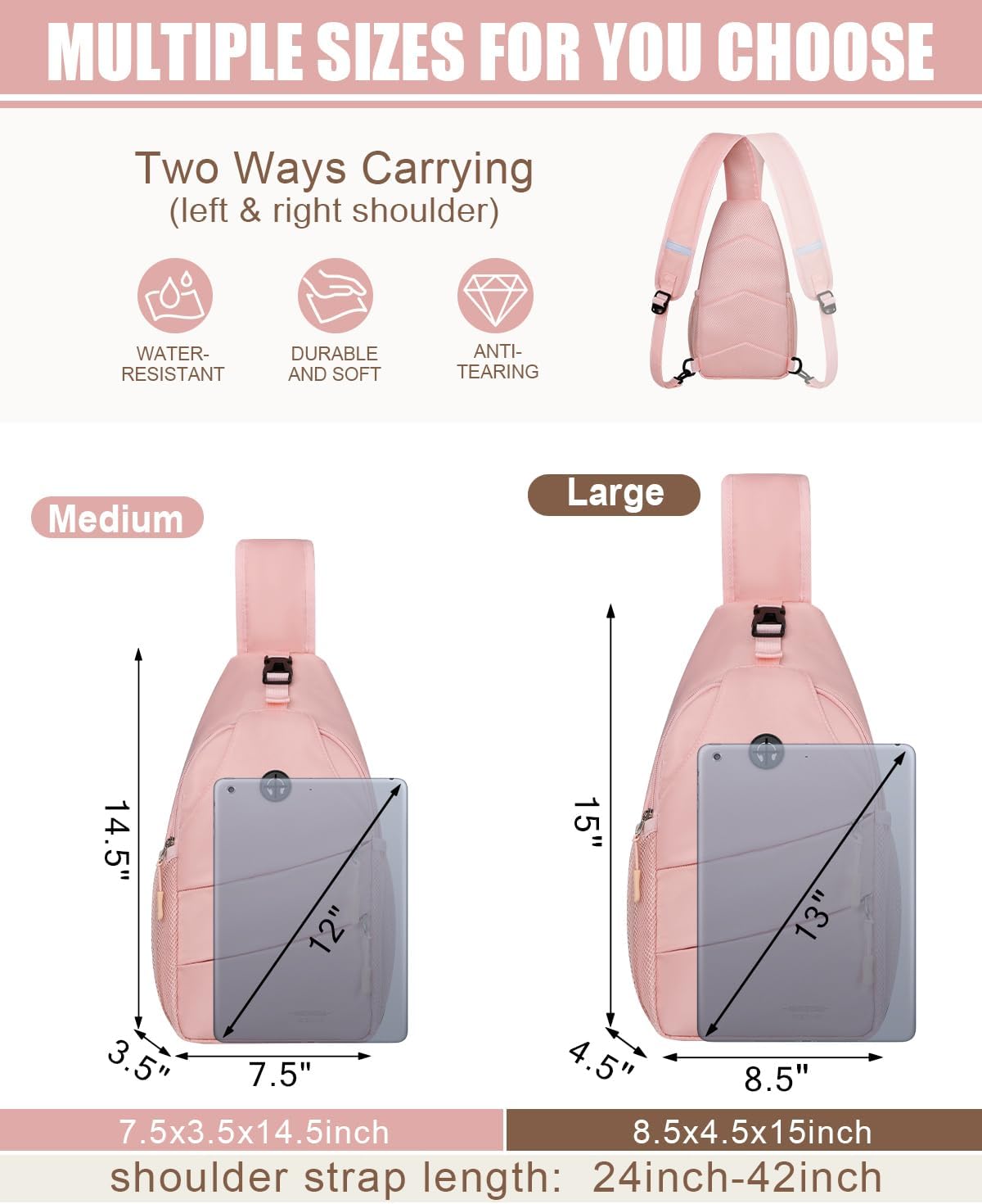 Crossbody Bags for Women Men Trendy Sling Bag Backpack Casual Chest Bag with Convertible Shoulder Strap
