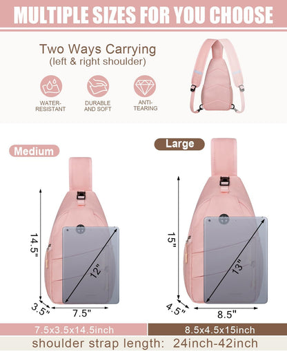 Crossbody Bags for Women Men Trendy Sling Bag Backpack Casual Chest Bag with Convertible Shoulder Strap