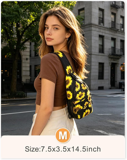 Crossbody Bags for Women Men Trendy Sling Bag Backpack Casual Chest Bag with Convertible Shoulder Strap