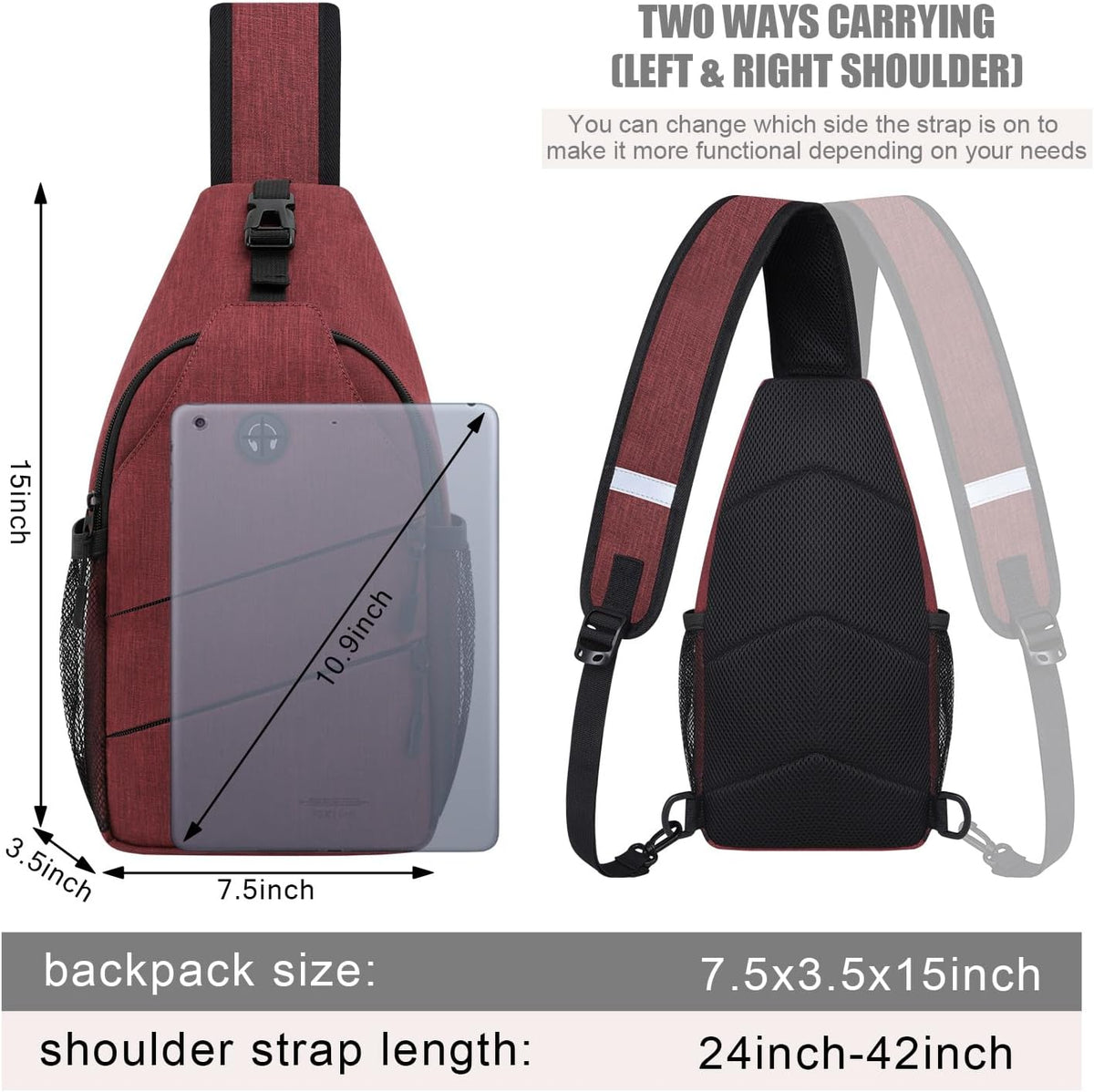 Crossbody Bags for Women Men Trendy Sling Bag Backpack Casual Chest Bag with Convertible Shoulder Strap