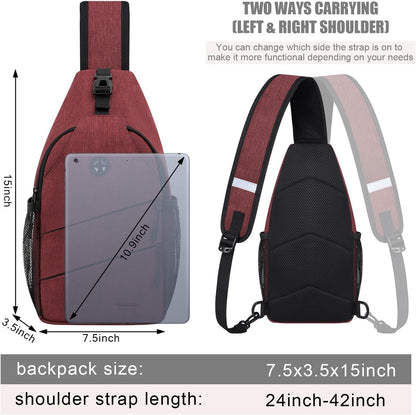 Crossbody Bags for Women Men Trendy Sling Bag Backpack Casual Chest Bag with Convertible Shoulder Strap