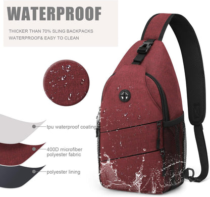 Crossbody Bags for Women Men Trendy Sling Bag Backpack Casual Chest Bag with Convertible Shoulder Strap