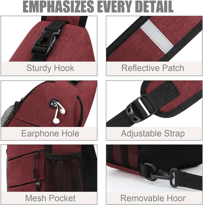 Crossbody Bags for Women Men Trendy Sling Bag Backpack Casual Chest Bag with Convertible Shoulder Strap
