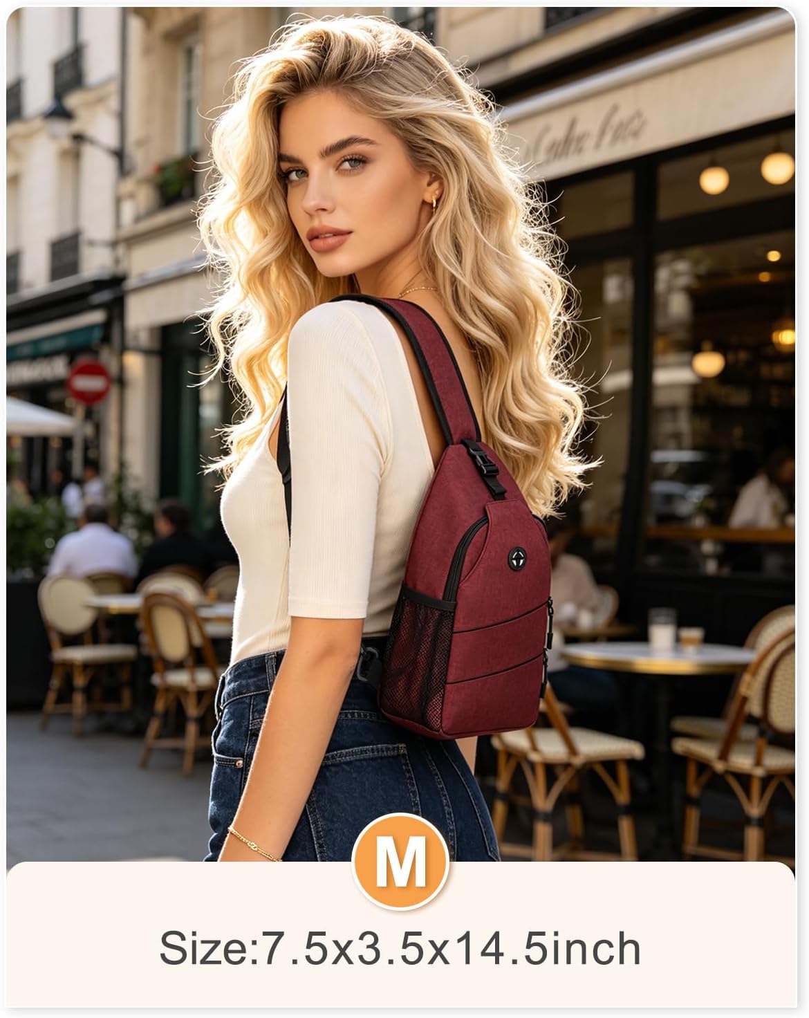 Crossbody Bags for Women Men Trendy Sling Bag Backpack Casual Chest Bag with Convertible Shoulder Strap