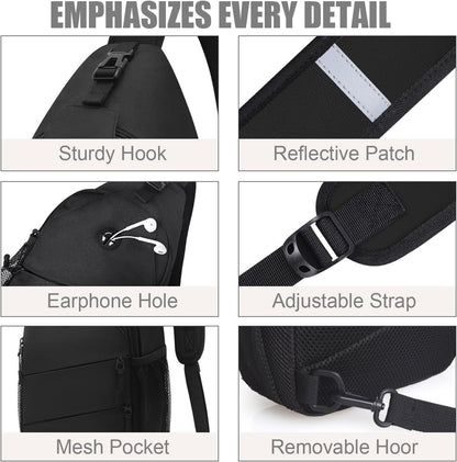 Crossbody Bags for Women Men Trendy Sling Bag Backpack Casual Chest Bag with Convertible Shoulder Strap