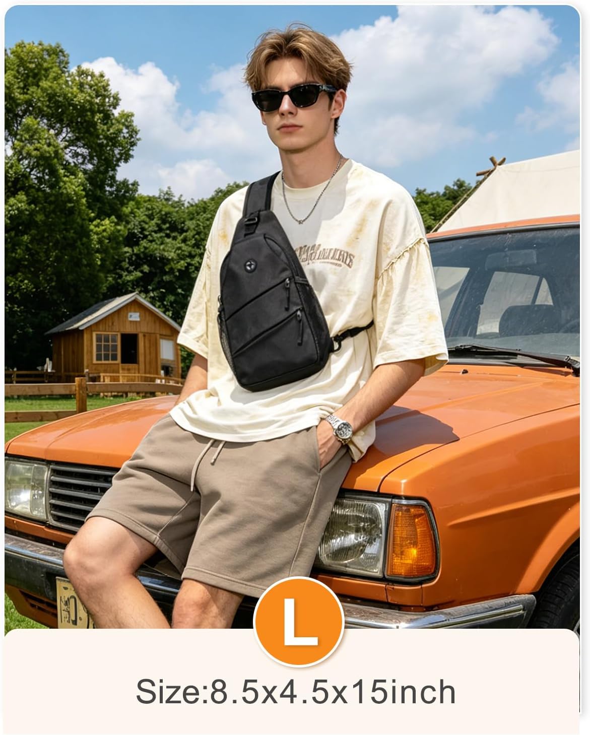 Crossbody Bags for Women Men Trendy Sling Bag Backpack Casual Chest Bag with Convertible Shoulder Strap