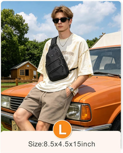 Crossbody Bags for Women Men Trendy Sling Bag Backpack Casual Chest Bag with Convertible Shoulder Strap