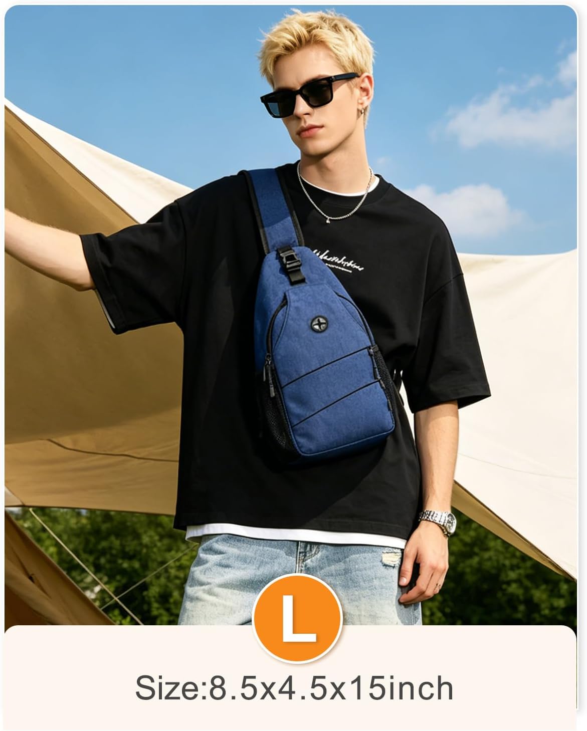 Crossbody Bags for Women Men Trendy Sling Bag Backpack Casual Chest Bag with Convertible Shoulder Strap