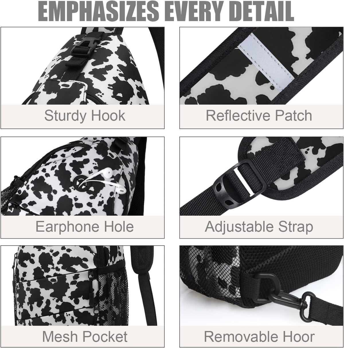 Crossbody Bags for Women Men Trendy Sling Bag Backpack Casual Chest Bag with Convertible Shoulder Strap