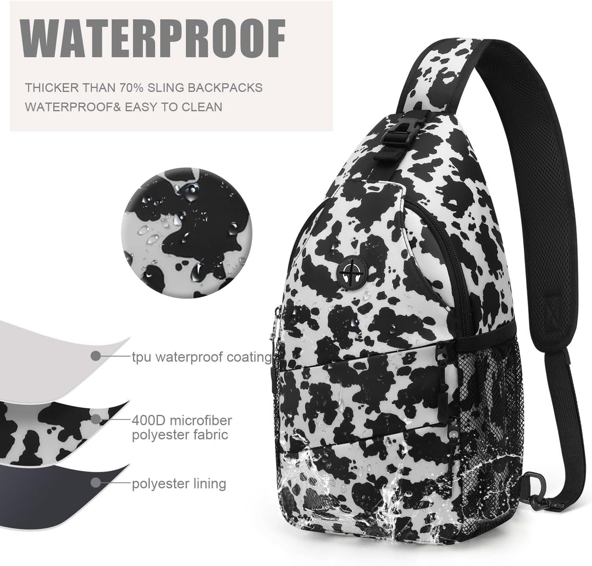 Crossbody Bags for Women Men Trendy Sling Bag Backpack Casual Chest Bag with Convertible Shoulder Strap