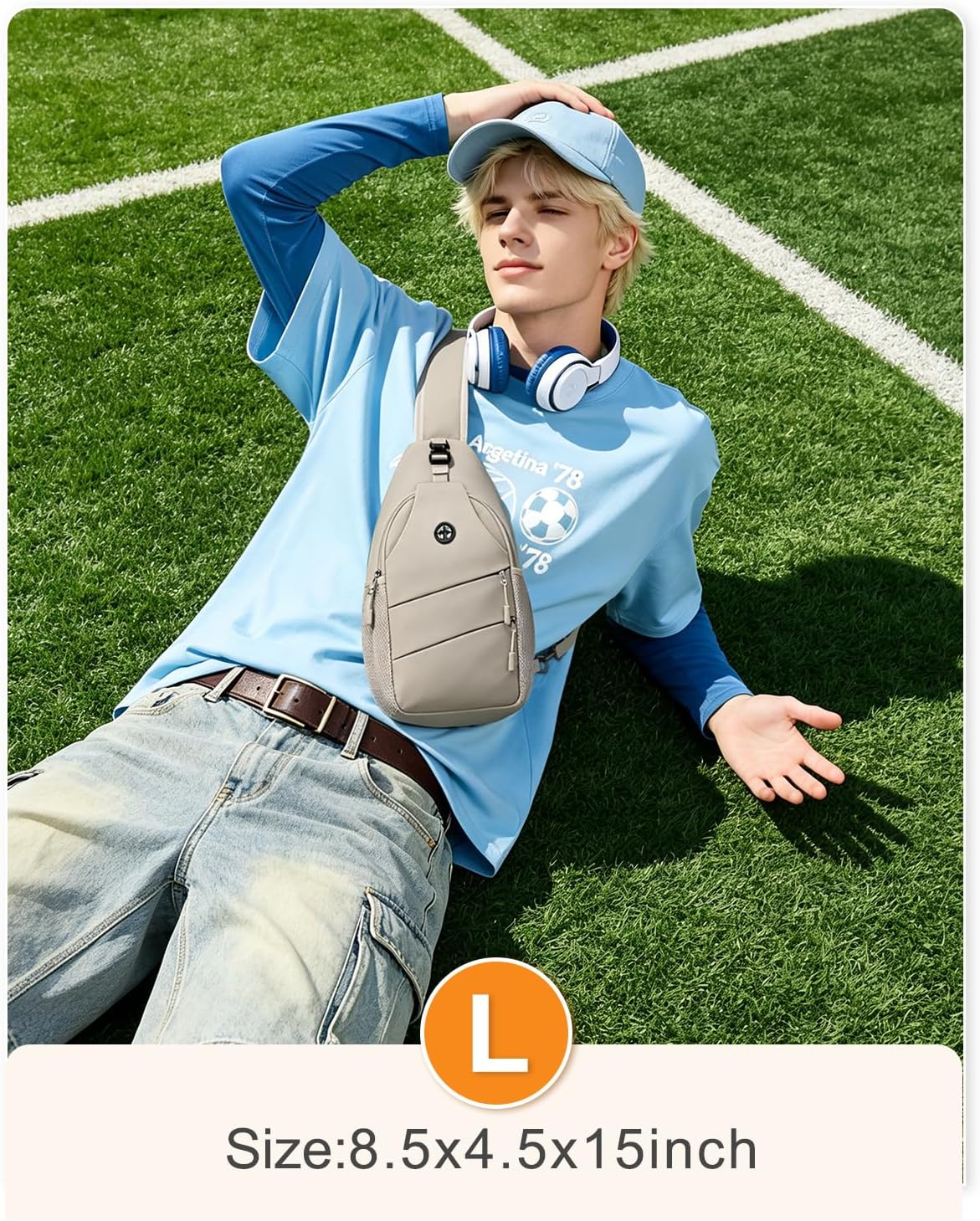 Crossbody Bags for Women Men Trendy Sling Bag Backpack Casual Chest Bag with Convertible Shoulder Strap
