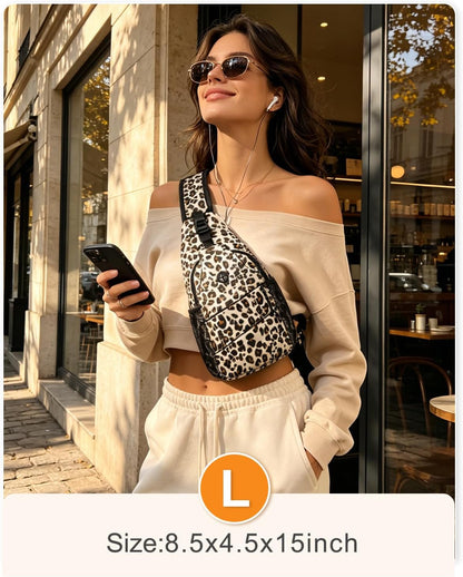 Crossbody Bags for Women Men Trendy Sling Bag Backpack Casual Chest Bag with Convertible Shoulder Strap