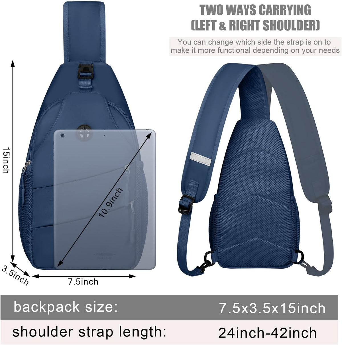 Crossbody Bags for Women Men Trendy Sling Bag Backpack Casual Chest Bag with Convertible Shoulder Strap