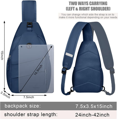 Crossbody Bags for Women Men Trendy Sling Bag Backpack Casual Chest Bag with Convertible Shoulder Strap