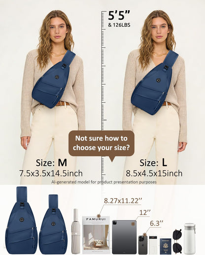 Crossbody Bags for Women Men Trendy Sling Bag Backpack Casual Chest Bag with Convertible Shoulder Strap