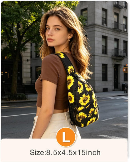 Crossbody Bags for Women Men Trendy Sling Bag Backpack Casual Chest Bag with Convertible Shoulder Strap