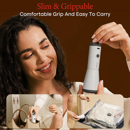 15 Pack Vacuum Bags for Travel with Rechargeable Cordless Electric Pump, Carry-on Packing Bags for Luggage and Suitcase, Space Saver for Clothes and Clothing