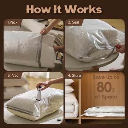 15 Pack Vacuum Bags for Travel with Rechargeable Cordless Electric Pump, Carry-on Packing Bags for Luggage and Suitcase, Space Saver for Clothes and Clothing