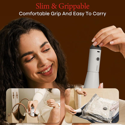 15 Pack Vacuum Bags for Travel with Rechargeable Cordless Electric Pump, Carry-on Packing Bags for Luggage and Suitcase, Space Saver for Clothes and Clothing