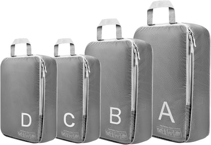 Compression Packing Cubes for Travell Fabric Packing Cubes with Smooth Zippers, Space-Saving Compression Bags for Travell, Luggage Organizers for Clothes, Shoes, and Accessories