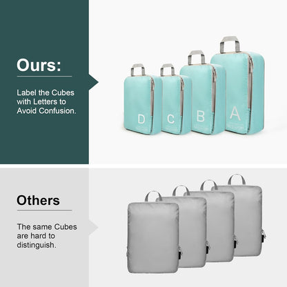Compression Packing Cubes for Travell Fabric Packing Cubes with Smooth Zippers, Space-Saving Compression Bags for Travell, Luggage Organizers for Clothes, Shoes, and Accessories