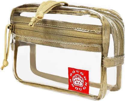 Rough Enough Clear TSA Approved Toiletry Bag, Small Quart Size Travel Pouch, Leakproof PVC Makeup Cosmetic Bag with YKK Zipper for Women Business Trips