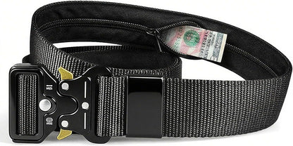 Tactical Belts for Men - Money Belt for Travel for Man Hidden, Belts for Jeans Mens Adjustable edc Belt Mens Belt, Money Belt for Travel for Men Hidden(Black)