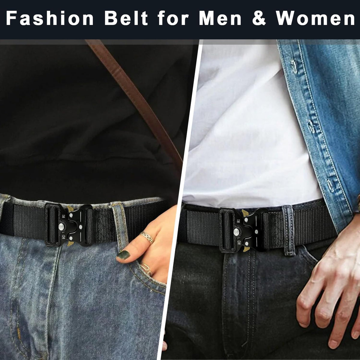 Tactical Belts for Men - Money Belt for Travel for Man Hidden, Belts for Jeans Mens Adjustable edc Belt Mens Belt, Money Belt for Travel for Men Hidden(Black)
