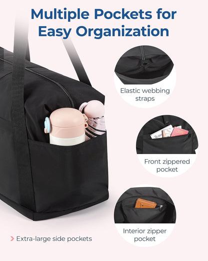 For Spirit Airlines Personal Item Bag, 23L Foldable Weekender Bags for Women Gym Tote Overnight Bag for Travel