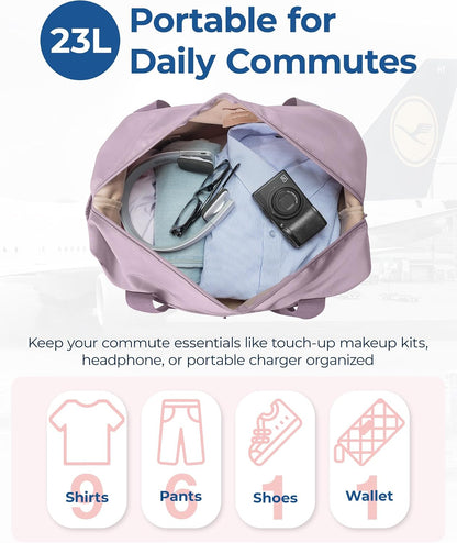 For Spirit Airlines Personal Item Bag, 23L Foldable Weekender Bags for Women Gym Tote Overnight Bag for Travel