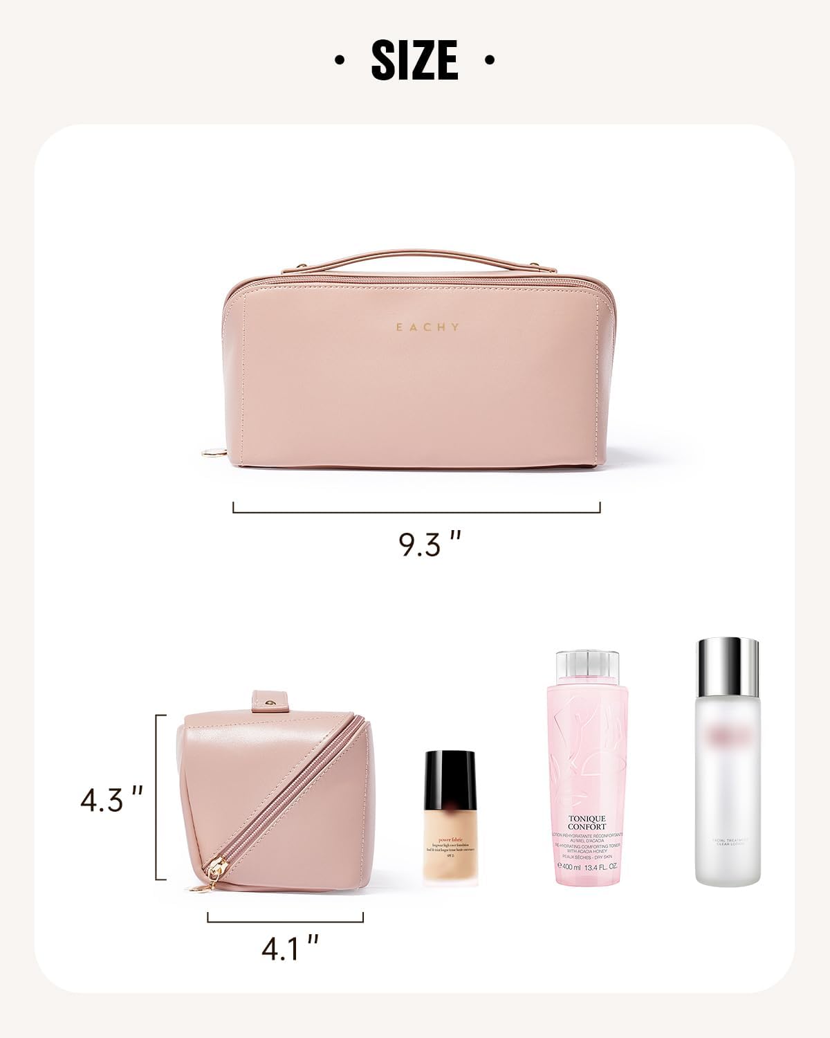 Travel Makeup Bag, Large Capacity Cosmetic Bag for Women, Waterproof PU Leather, Flat Open Portable Toiletry Bag for Skincare, Brushes & Travel Essentials - Colors B