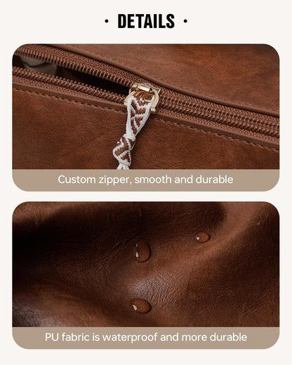 Travel Makeup Bag, Large Capacity Cosmetic Bag for Women, Waterproof PU Leather, Flat Open Portable Toiletry Bag for Skincare, Brushes & Travel Essentials - Colors B
