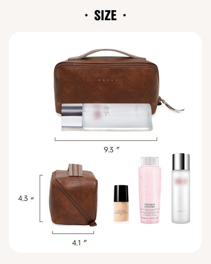 Travel Makeup Bag, Large Capacity Cosmetic Bag for Women, Waterproof PU Leather, Flat Open Portable Toiletry Bag for Skincare, Brushes & Travel Essentials - Colors B