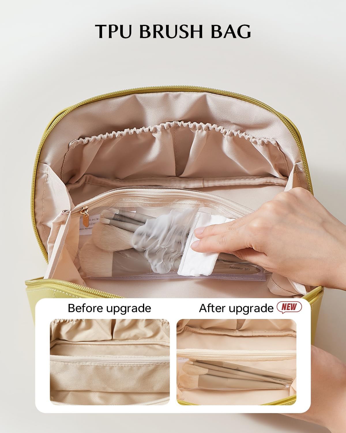 Travel Makeup Bag, Large Capacity Cosmetic Bag for Women, Waterproof PU Leather, Flat Open Portable Toiletry Bag for Skincare, Brushes & Travel Essentials - Colors B