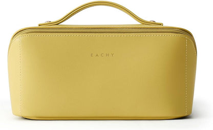 Travel Makeup Bag, Large Capacity Cosmetic Bag for Women, Waterproof PU Leather, Flat Open Portable Toiletry Bag for Skincare, Brushes & Travel Essentials - Colors B