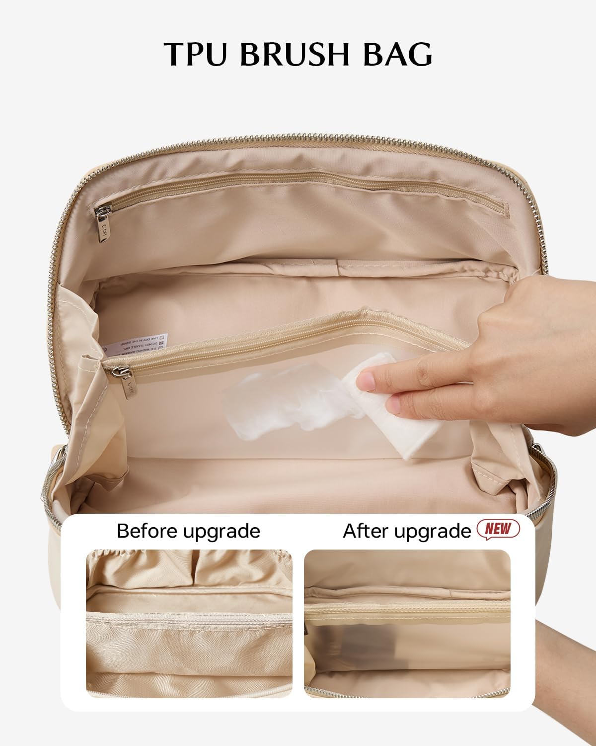 Travel Makeup Bag, Large Capacity Cosmetic Bag for Women, Waterproof PU Leather, Flat Open Portable Toiletry Bag for Skincare, Brushes & Travel Essentials - Colors B