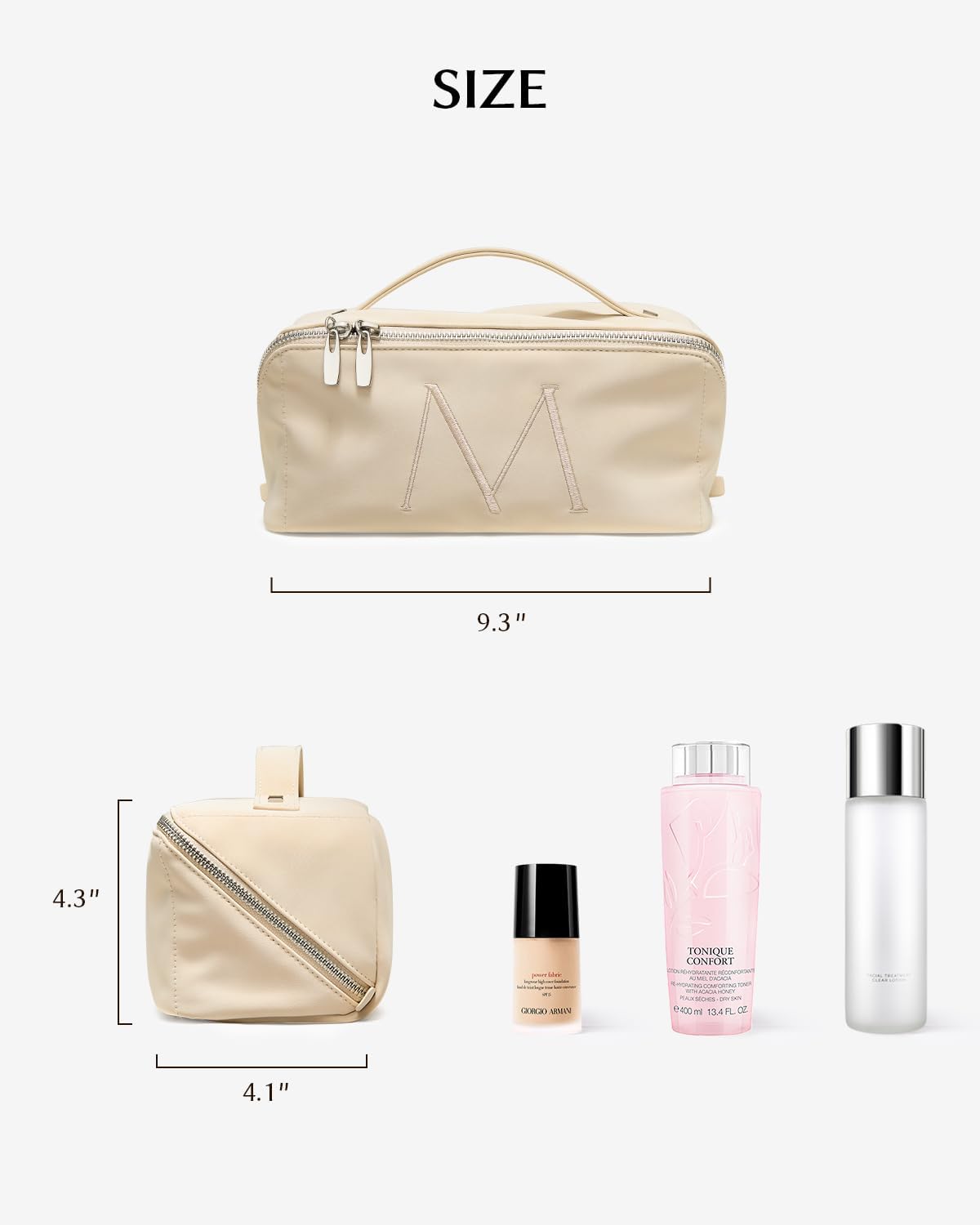 Travel Makeup Bag, Large Capacity Cosmetic Bag for Women, Waterproof PU Leather, Flat Open Portable Toiletry Bag for Skincare, Brushes & Travel Essentials - Colors B