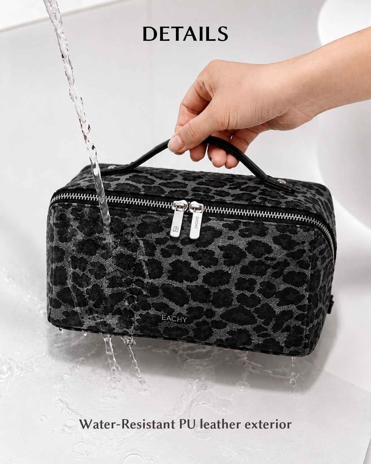 Travel Makeup Bag, Large Capacity Cosmetic Bag for Women, Waterproof PU Leather, Flat Open Portable Toiletry Bag for Skincare, Brushes & Travel Essentials - Colors B