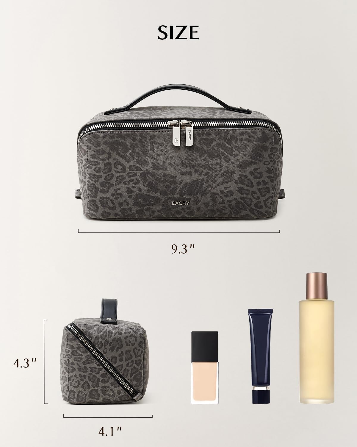 Travel Makeup Bag, Large Capacity Cosmetic Bag for Women, Waterproof PU Leather, Flat Open Portable Toiletry Bag for Skincare, Brushes & Travel Essentials - Colors B