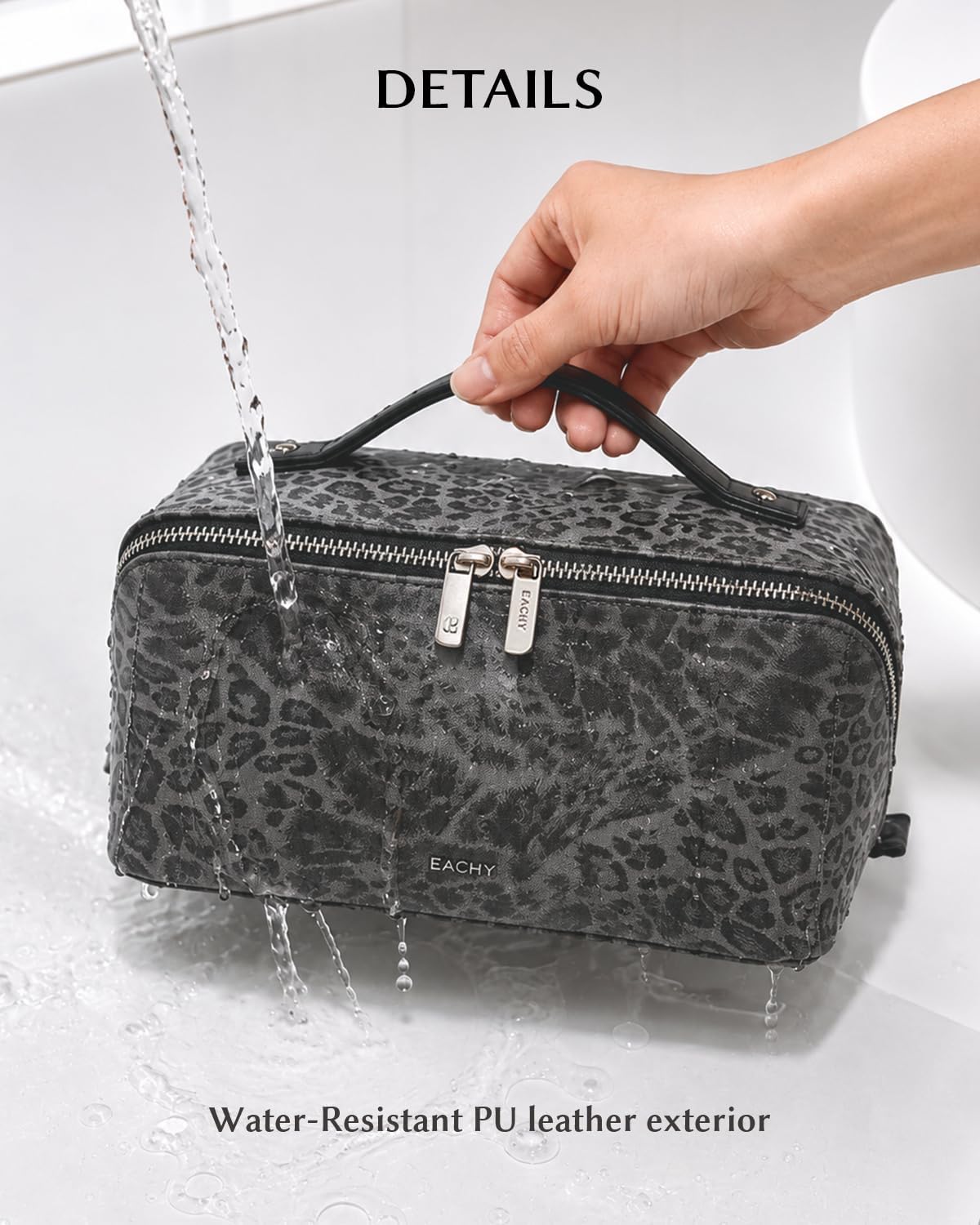 Travel Makeup Bag, Large Capacity Cosmetic Bag for Women, Waterproof PU Leather, Flat Open Portable Toiletry Bag for Skincare, Brushes & Travel Essentials - Colors B