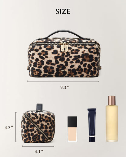Travel Makeup Bag, Large Capacity Cosmetic Bag for Women, Waterproof PU Leather, Flat Open Portable Toiletry Bag for Skincare, Brushes & Travel Essentials - Colors B