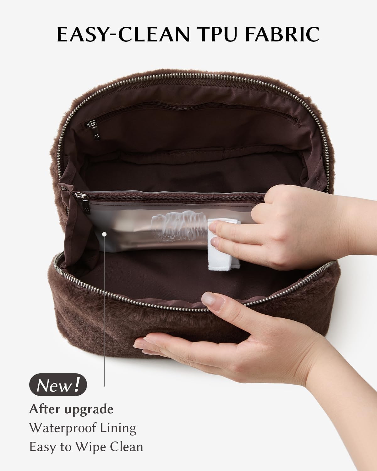 Travel Makeup Bag, Large Capacity Cosmetic Bag for Women, Waterproof PU Leather, Flat Open Portable Toiletry Bag for Skincare, Brushes & Travel Essentials - Colors B
